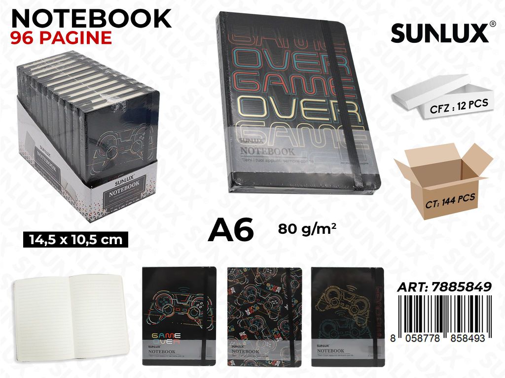 NOTEBOOK ASS. 96PAG. F.TO A6 14.5*10.5CM /PZ DA 12**