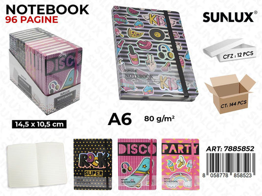 NOTEBOOK ASS. 96PAG. F.TO A6 14.5*10.5CM /PZ DA 12**