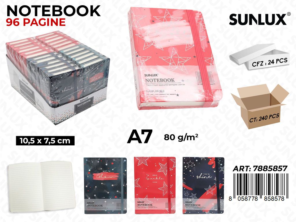 NOTEBOOK ASS. 96PAG. F.TO A7 10.5*7.5CM /PZ DA 24**