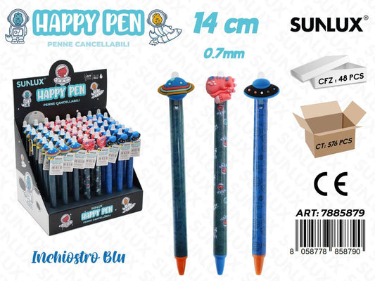 Happy Pen Cancellabile Blu Ass. 0.7Mm