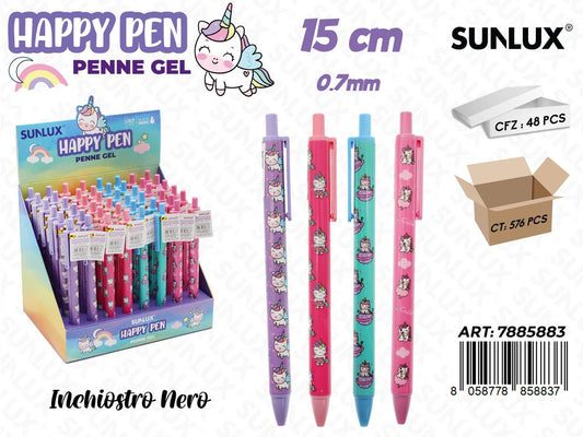 Happy Pen Gel Nero Ass. 0.7Mm