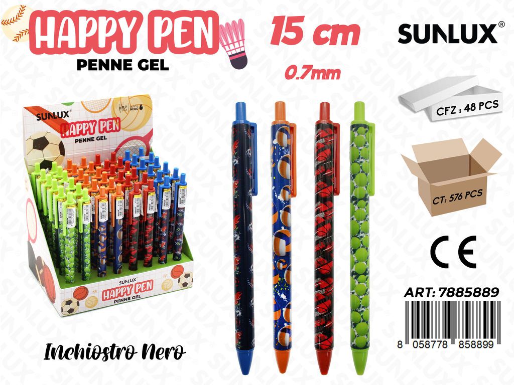 Happy Pen Gel Nero Ass. 0.7Mm