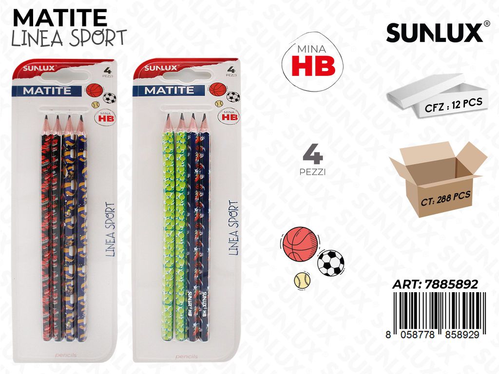Sunlux Matite Hb L.sport 4PCS