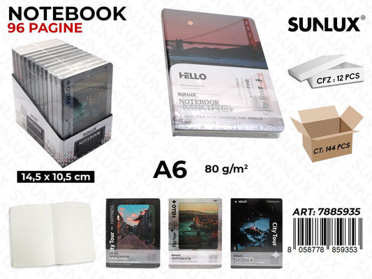 NOTEBOOK ASS. 96PAG. F.TO A6 14.5*10.5CM /PZ DA 12**