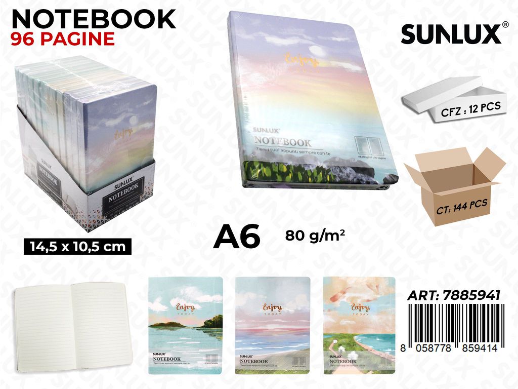 NOTEBOOK ASS. 96PAG. F.TO A6 14.5*10.5CM /PZ DA 12**