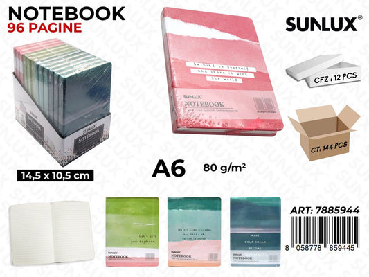 NOTEBOOK ASS. 96PAG. F.TO A6 14.5*10.5CM /PZ DA 12**