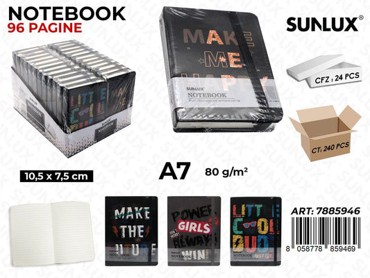 NOTEBOOK ASS. 96PAG. F.TO A7 10.5*7.5CM /PZ DA 24**