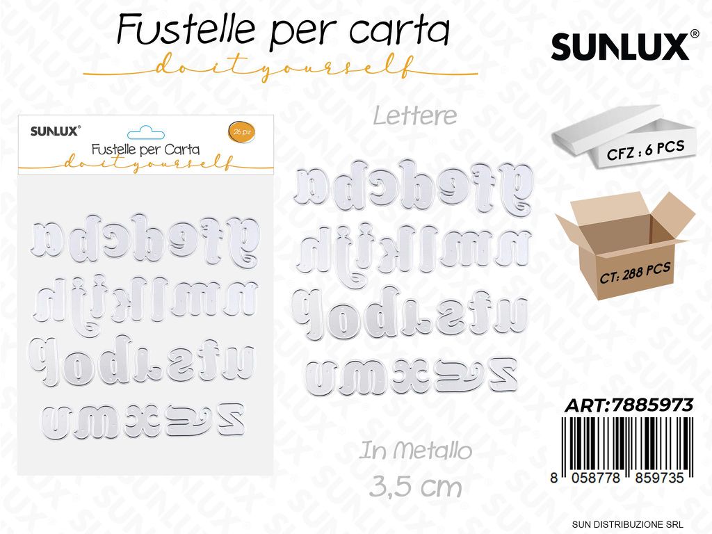 Fustelle per Carta L. in Metallo 26PCS 3.5CM