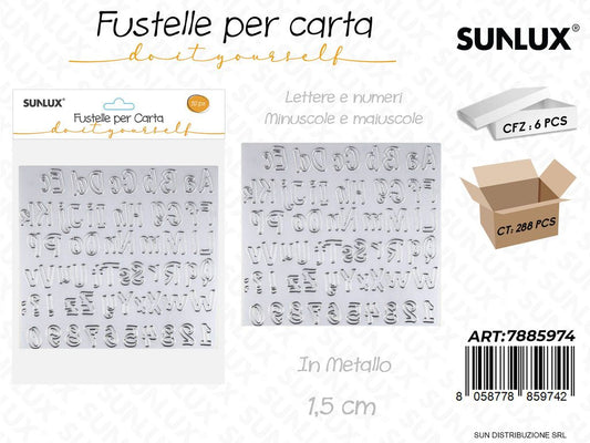 Fustelle per Carta L. in Metallo 52PCS 1.5CM