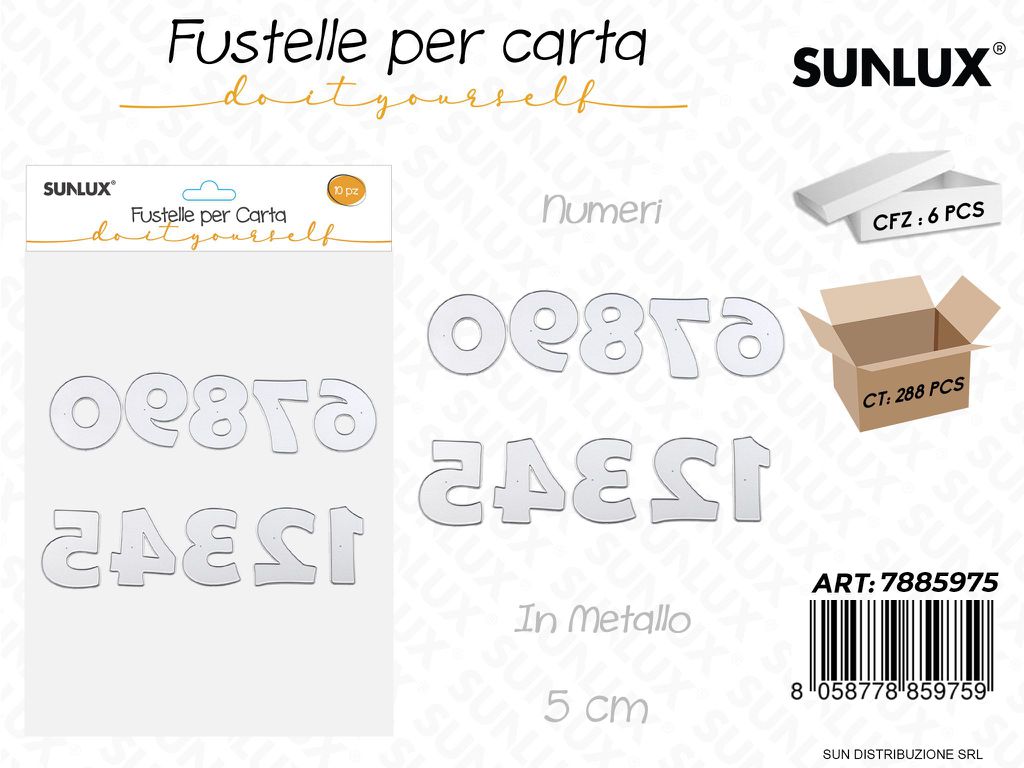 Fustelle per Carta N. in Metallo 10PCS 5CM