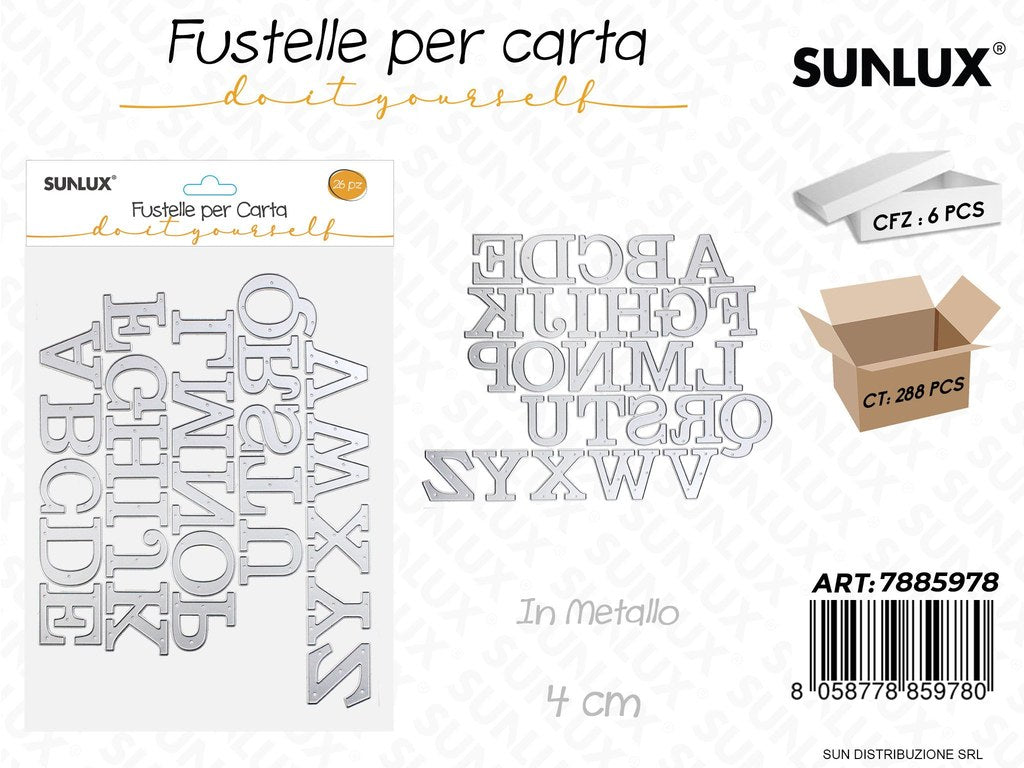 Fustelle per Carta L. in Metallo 26PCS 4CM