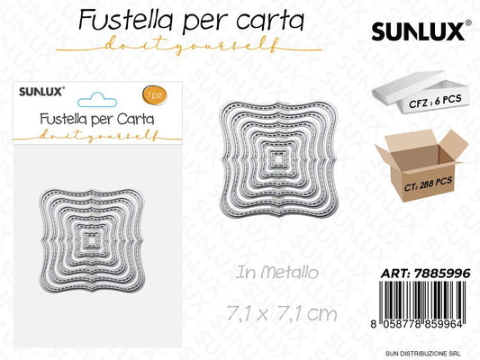 FUSTELLE PER CARTA IN METALLO 7.1*7.1CM /PZ DA 6**