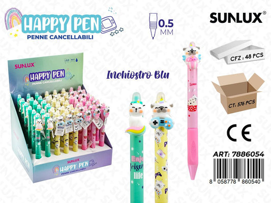 Esp. Penne Cancell. Blu Animali Ass. 0.5Mm/ Pz Da 48