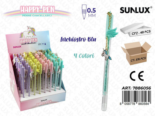 Esp. Penne Cancell. Blu Unicorn Ass. 0.5Mm/ Pz Da 48