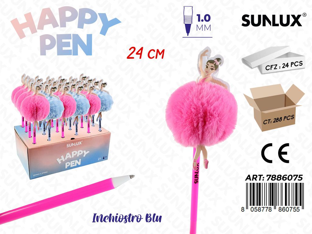 Esp. Penne Ballerina Ass. Inch. Blu 1.0Mm 24Cm