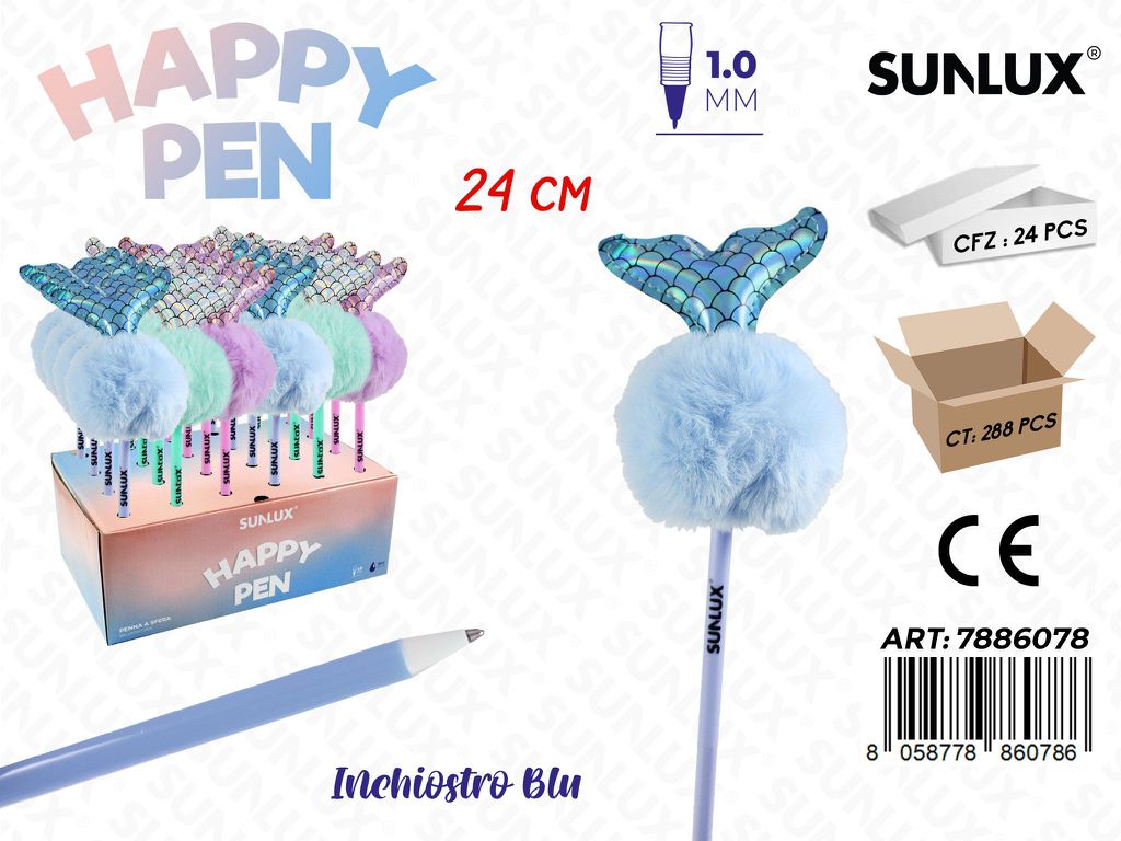 Esp. Penne Sirenetta Ass. Inch. Blu 1.0Mm 24Cm