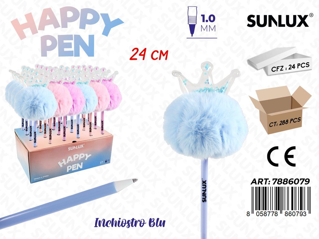 Esp. Penne Corona Ass. Inch. Blu 1.0Mm 24Cm