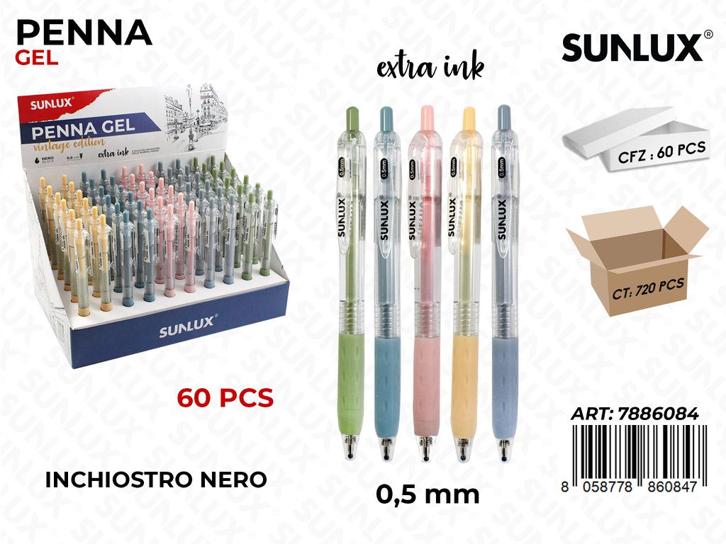 Esp. Penna Gel Col. Ass. Inch. Nero 0.5MM