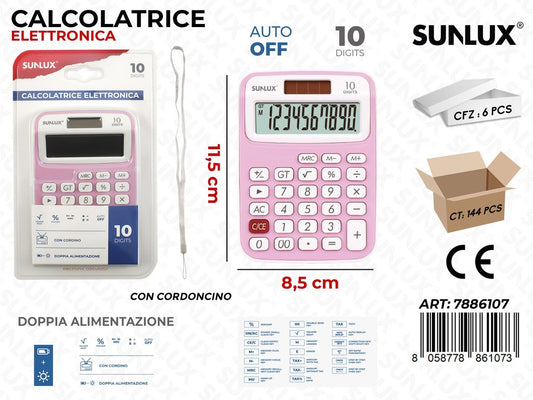 Calcolatrice Elettrica DC-106 Rosa 8.5*11.5CM
