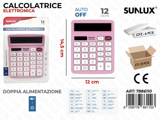 Calcolatrice Elettrica DC-837S Rosa 12*14.5CM