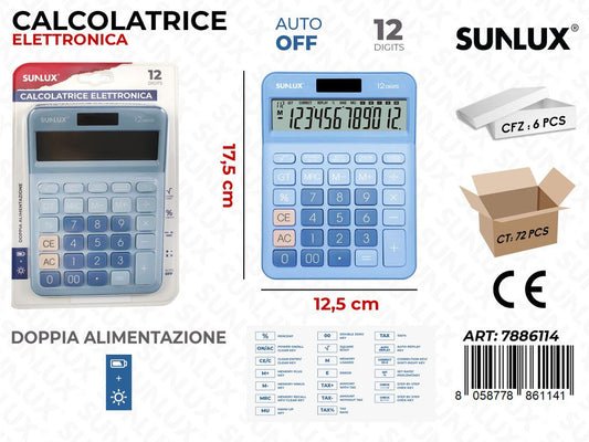 Calcolatrice Elettrica CX-118C Blu 12.5*17.5CM