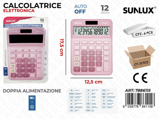 Calcolatrice Elettrica CX-118C Rosa 12.5*17.5CM