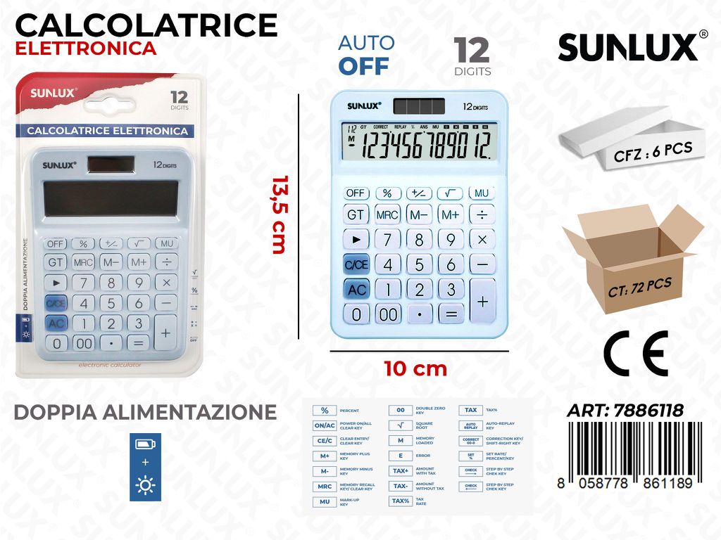 Calcolatrice Elettrica DC-108N Cel. 10*13.5CM