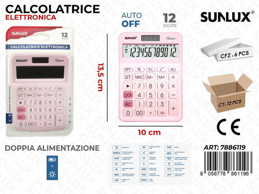 Calcolatrice Elettrica DC-108N Rosa 10*13.5CM