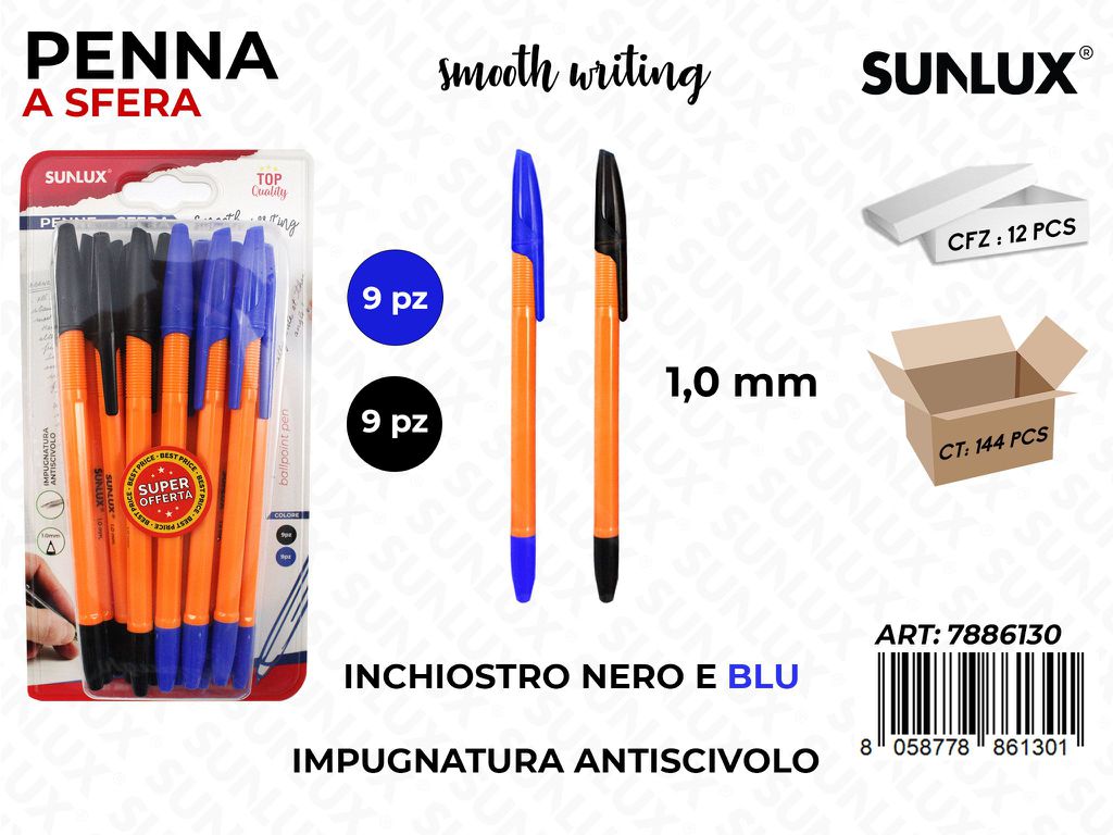 Penna a Sfera Inch. 2COL.18PCS 1.0MM