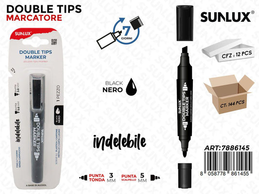 Sunlux Double Tips Marker Nero 3-5MM
