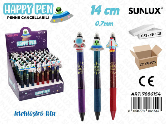 Happy Pen Cancellabili Blu Ass. 0.7Mm