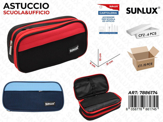 ASTUCCIO COL. ASS. 2 ZIP 21*10*6CM /PZ DA 6**
