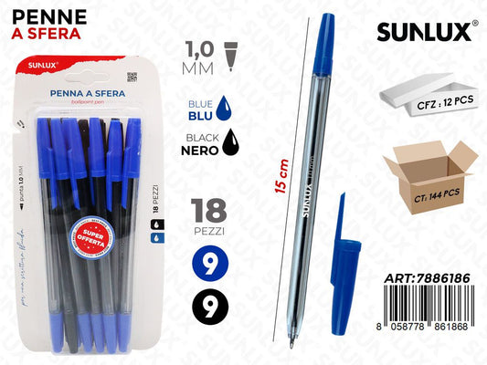 PENNE A SFERA 2COL. 18PCS 1.0MM 15CM /PZ DA 12**