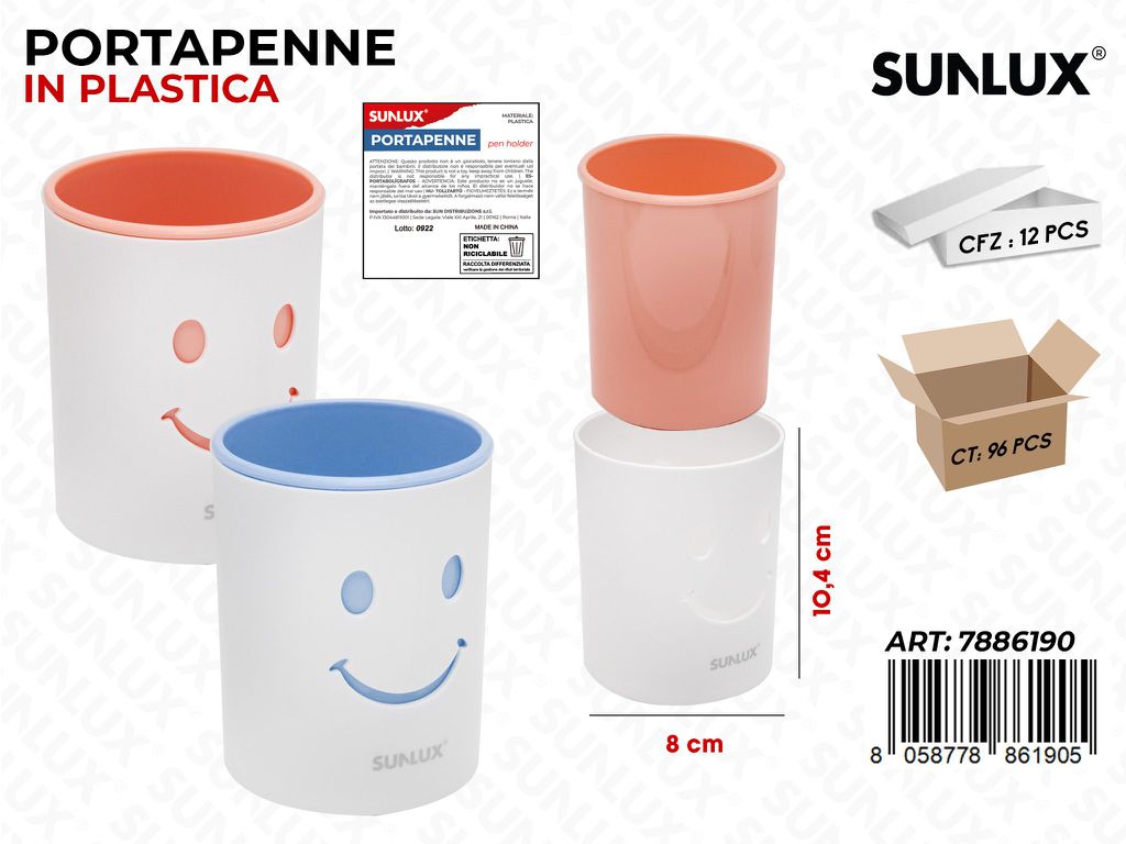 Sunlux Portapenne Plast. Ass. 8*10.4CM / Pz da 12