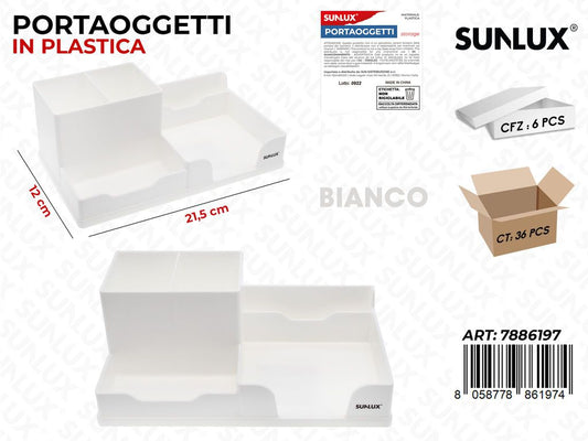 Sunlux Portaoggetti Plast. Bia. 21.5*12CM / Pz da 6