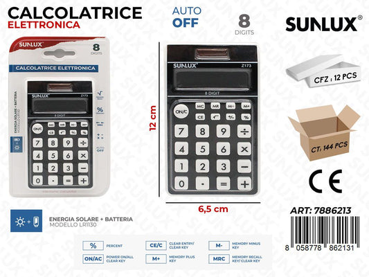 Sunlux Calcolatrice Elettr. Z173 Ne. 6.5*12CM