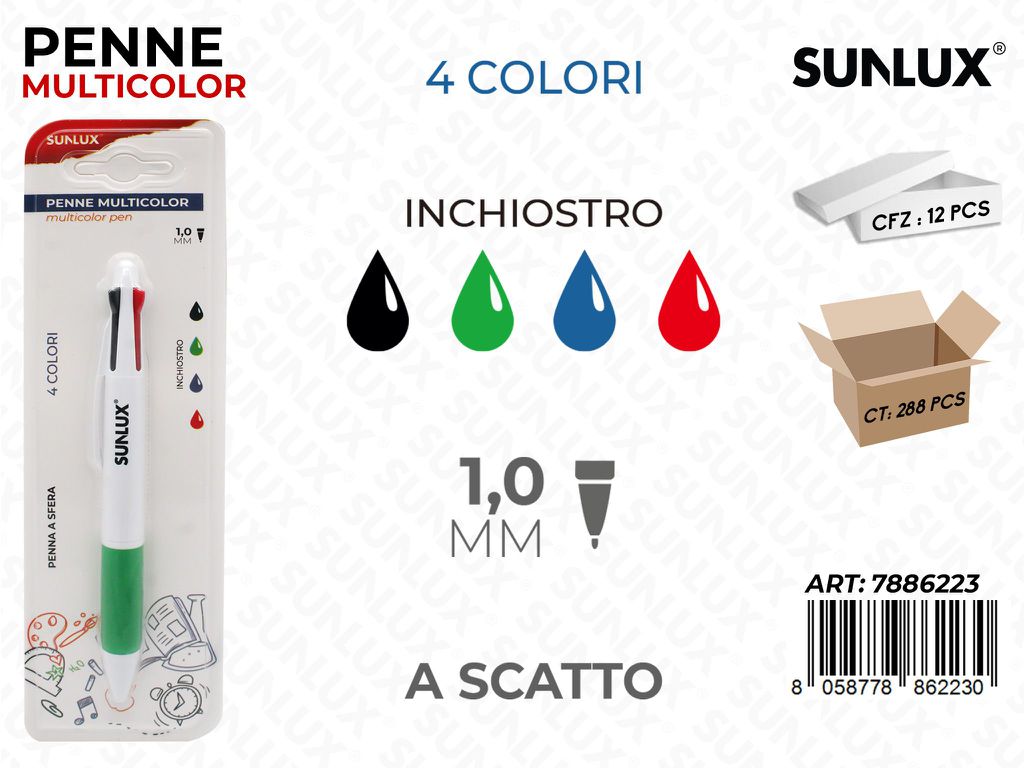 Sunlux Penna Multicolor 1.0MM / Pz da 12
