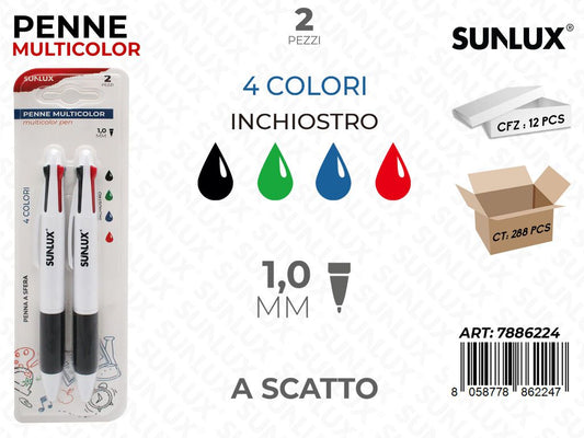 PENNA MULTICOLOR 2PCS 1.0MM / PZ DA 12**
