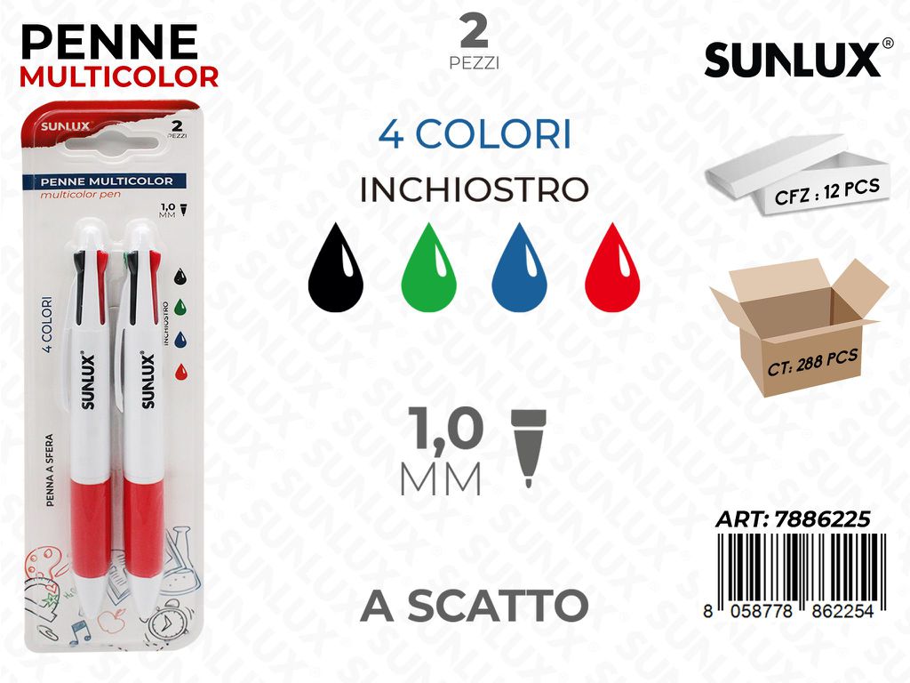 PENNA MULTICOLOR 2PCS 1.0MM / PZ DA 12**