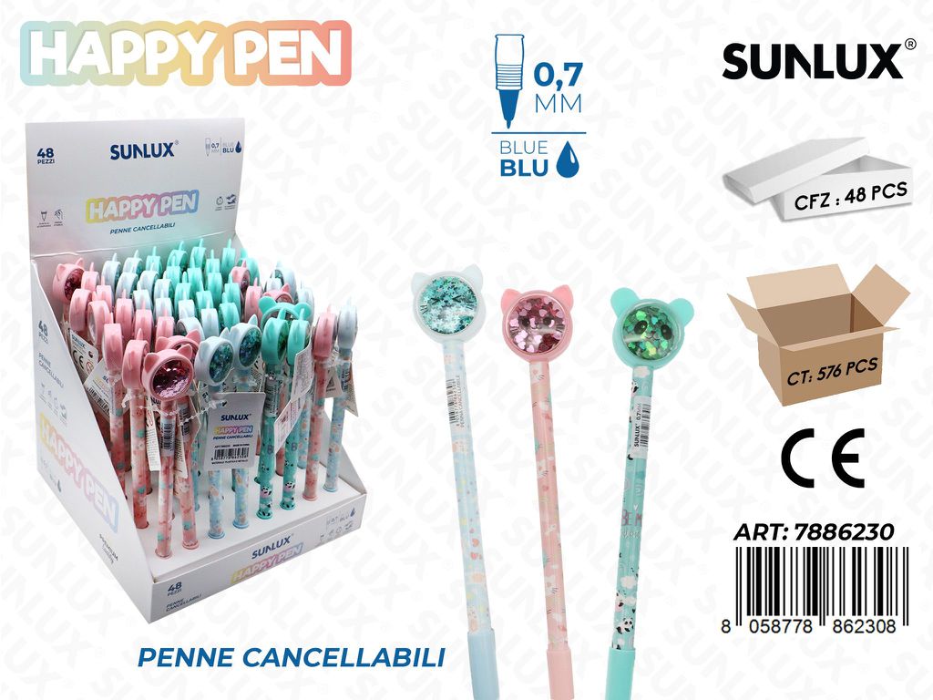 Happy Pen Canc. Blu 0.7Mm Gatto