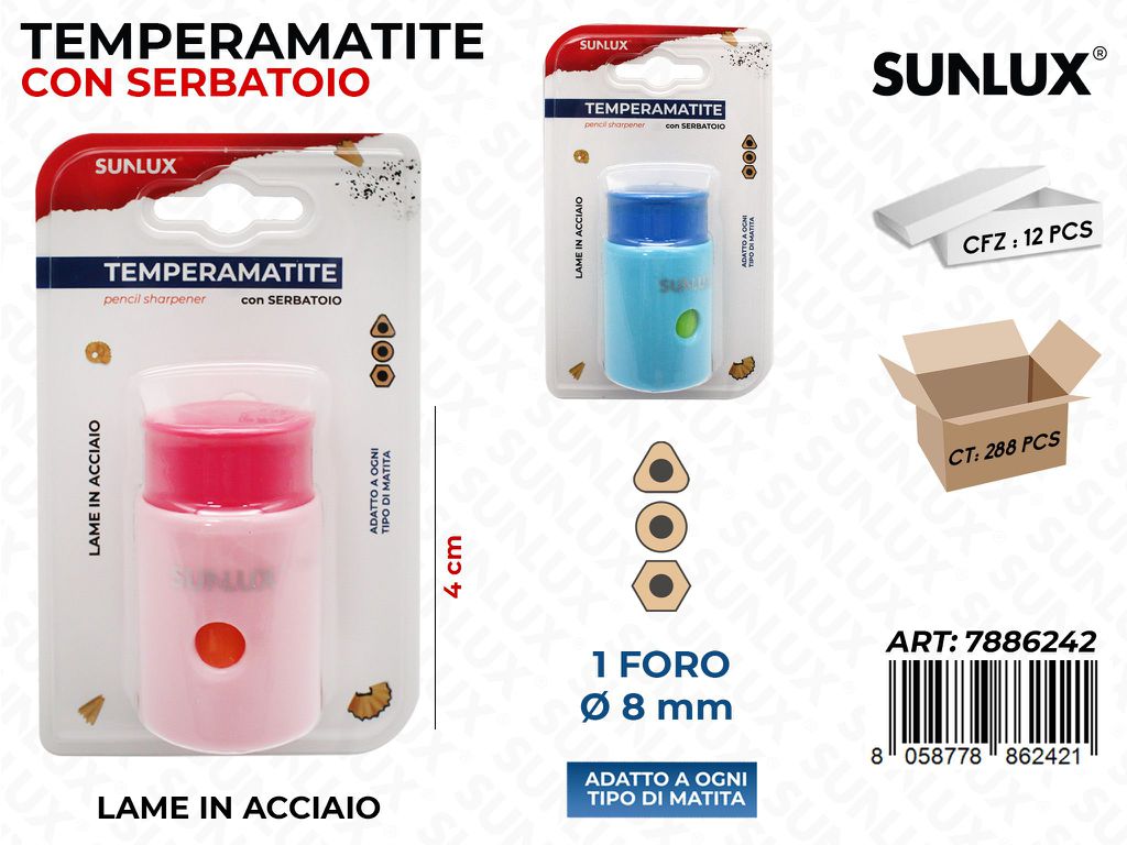 Sunlux Temperamatite c/SERB. 1FORO Ass. 4CM/ Pz da 12