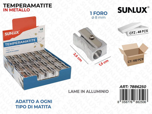 Sunlux Esp. Temperamatite Metallo 1FORO 1.5*2.5CM/ Pz da 48