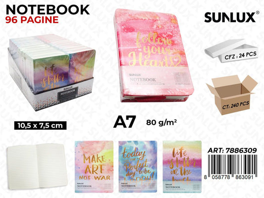 NOTEBOOK ASS. 96PAG. A7 10.5*7.5CM /PZ DA 24**