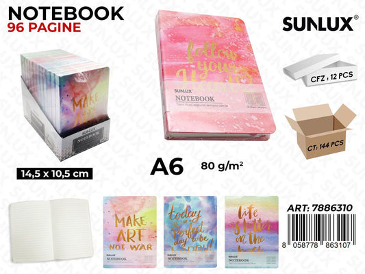 NOTEBOOK ASS. 96PAG. A6 14.5*10.5CM /PZ DA 12**