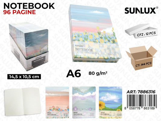 NOTEBOOK ASS. 96PAG. A6 14.5*10.5CM /PZ DA 12**