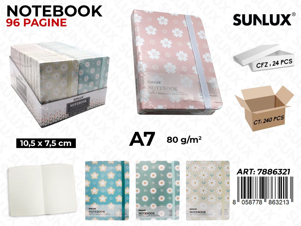 NOTEBOOK ASS. 96PAG. A7 10.5*7.5CM /PZ DA 24**