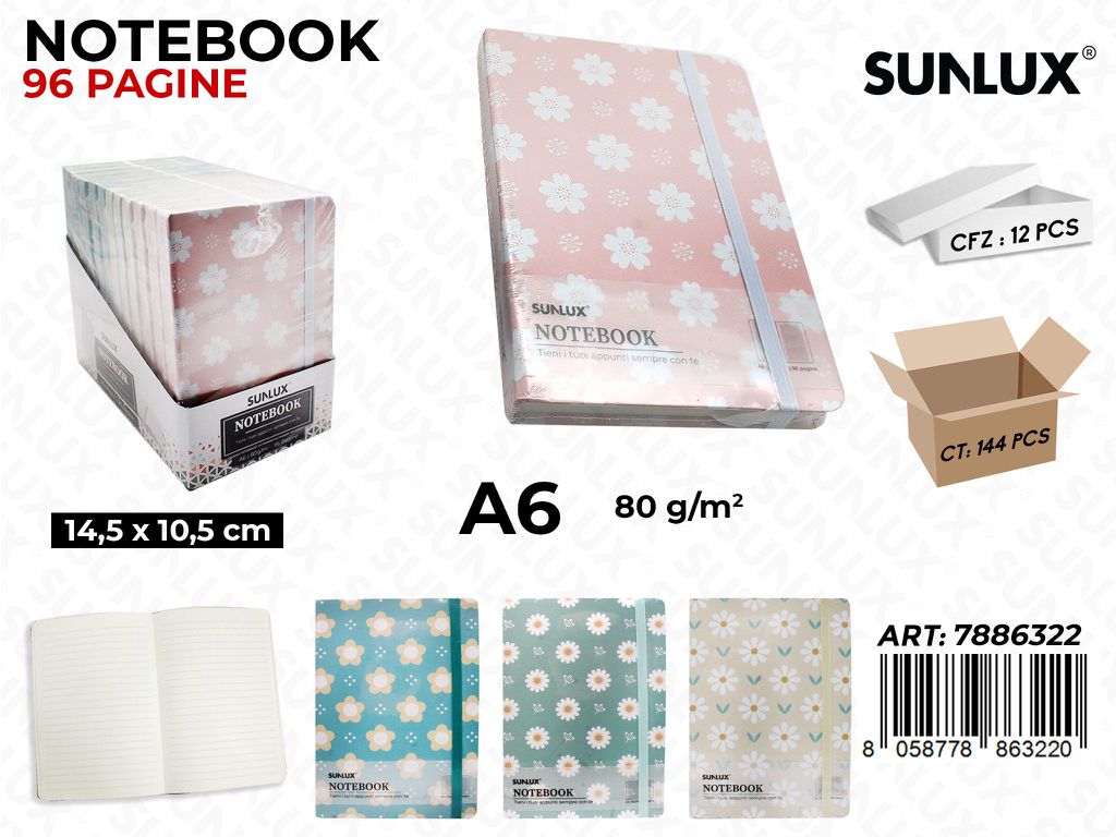 NOTEBOOK ASS. 96PAG. A6 14.5*10.5CM /PZ DA 12**