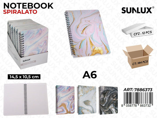 NOTEBOOK SPIRL. A6 14.5*10.5CM /PZ DA 12**