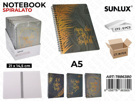 NOTEBOOK SPIRL. A5 21*14.5CM /PZ DA 12**