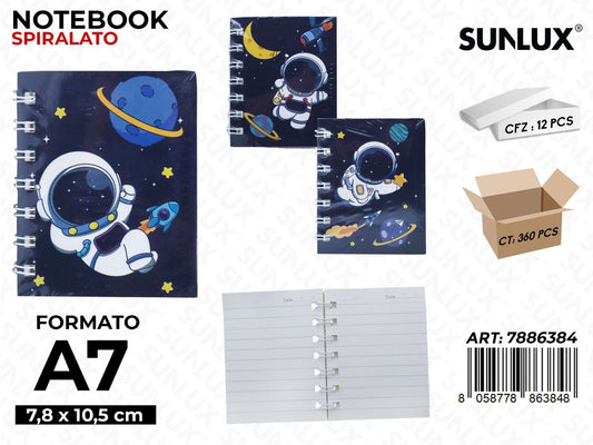 NOTEBOOK SPIRL. ASS. A7 7.8*10.5CM